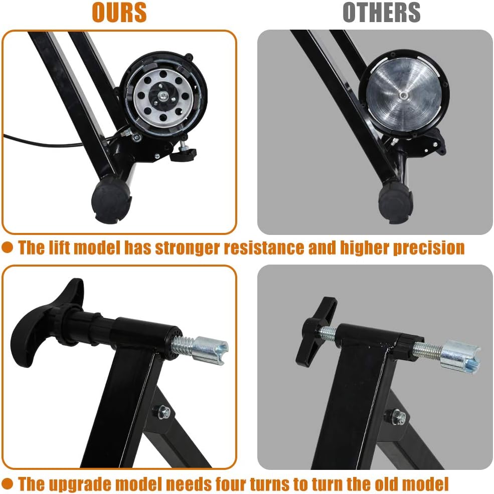 Bike Trainer Stand for Indoor Riding, Bicycle Exercise Training Stand with Magnetic Flywheel,Noise Reduction,5Resistance Settings Stationary Bike Resistance for Road