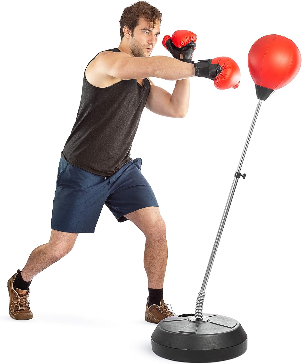 Tech Tools Punching Bag with Stand Adjustable Boxing Speed Bag Teens Adults